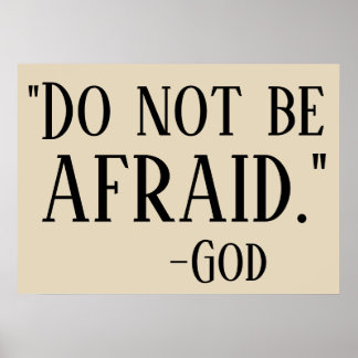 FÅR INTE VARA AFRAID GOD Faith Quote Poster