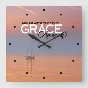 Får jag alltid hitta din Grace Fantastisk Christia Fyrkantig Klocka