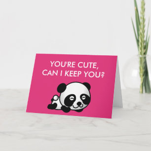 Får jag behålla dig? Du är Cute Panda Valentines d Helgkort