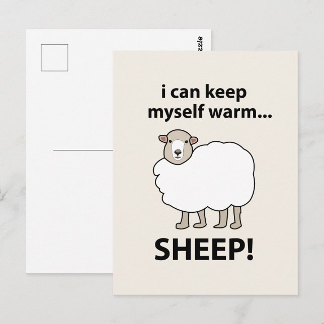 Får jag Behålla min egen varma får Vykort (Fram/baksida)