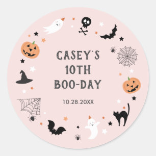 Får jag en skämtfödelsedag Halloween-Rosa Runt Klistermärke
