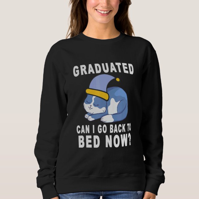 Får jag gå tillbaka till Bed nu Cat Studenten? T Shirt (Framsida)