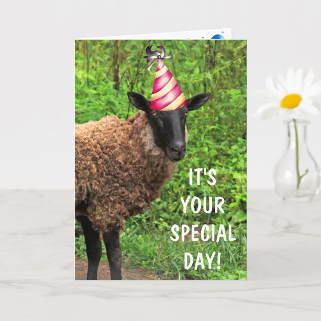Får Joke Pun Birthday Kort (Liten växt)