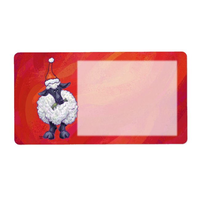 Får jul på rött fraktsedel (Framsidan)