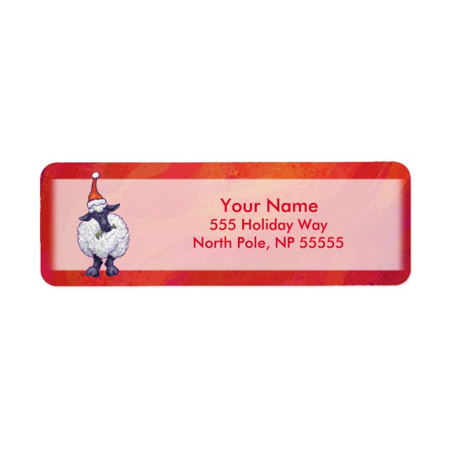 Får jul på rött returadress etikett (Framsidan)