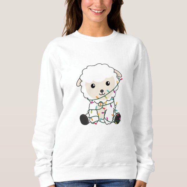 Får Jul Snö Vinterdjur Får Får T Shirt (Framsida)
