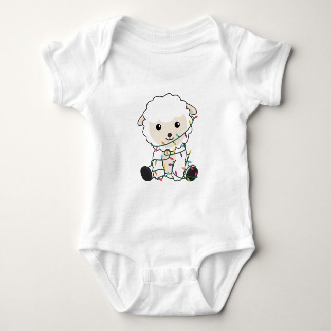 Får Jul Snö Vinterdjur Får Får T Shirt (Framsida)