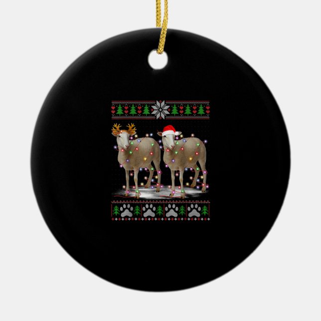 Får Julgran Ljus | Santa Animal Gift Julgransprydnad Keramik (Framsidan)