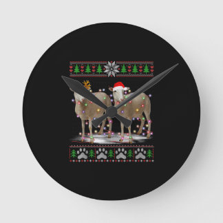 Får Julgran Ljus | Santa Animal Gift Rund Klocka