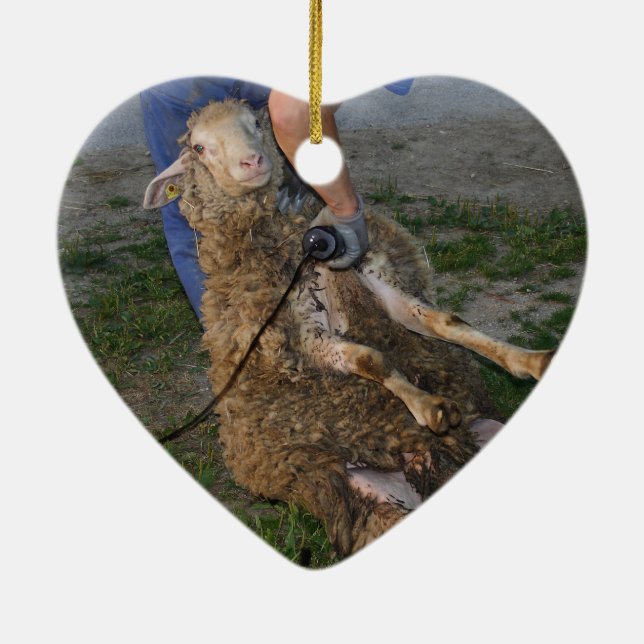 Får Julgransprydnad Keramik (Baksidan)