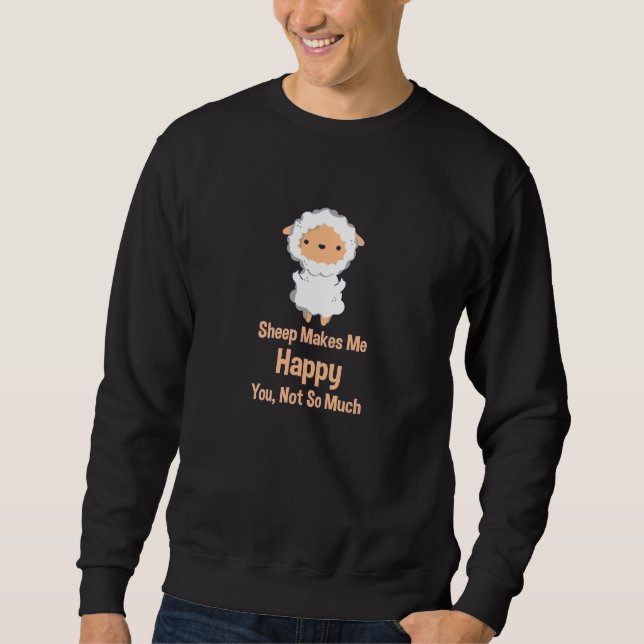 Får Kawaii Lång Ärmad Tröja (Framsida)