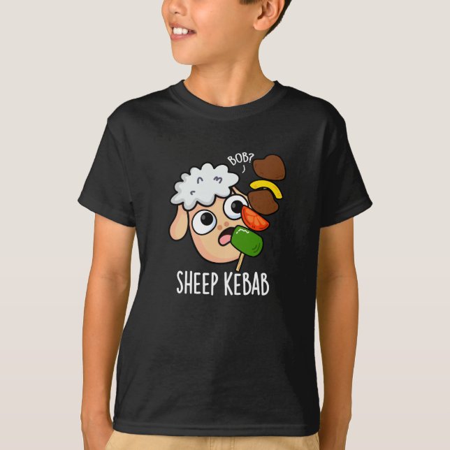 Får Kebab Funny Shish Kebab Pun Mörk BG T Shirt (Framsida)