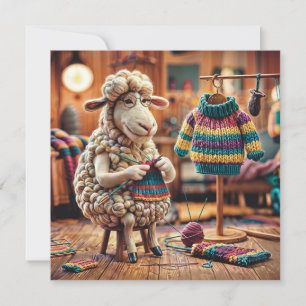 Får: Knip 1.2 Funny Flat Greeting Card Julkort