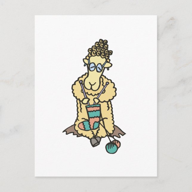 Får Knitting Vykort (Framsida)