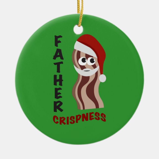 Far-krisen! Bacon Julgransprydnad Keramik (Framsidan)