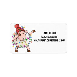 Får Lamb dabbin favorit jul ljus Adressetikett