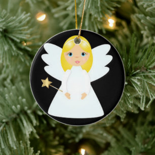 **FÅR LITEN ANGEL** CHRISTMAS ORNATION JULGRANSPRYDNAD KERAMIK