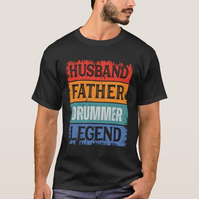 Far Make Drummer Legend Proud Pappa Pappa T Shirt (Framsida)
