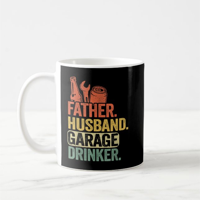 Far Make Garage Drinker Vintage Mechanic Pappa Kaffemugg (Vänster)