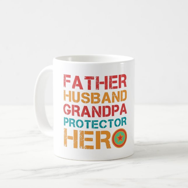 FAR MAKE GRANDPA PROTECTOR HERO KAFFEMUGG (Framsida vänster)