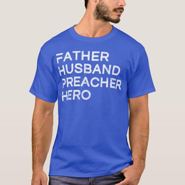 Far Make Preacher Hero pappa Fars dag pojke T Shirt (Framsida)