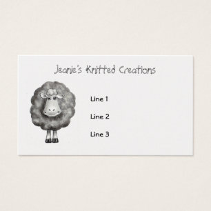 FÅR med blyerts: Knitter Crafter, ull Visitkort