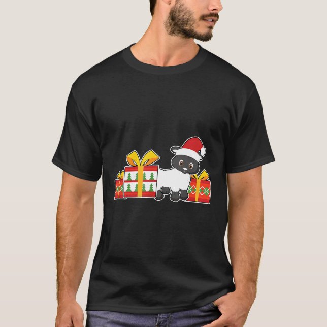 Får med julfår i julklapp t shirt (Framsida)