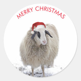 FÅR MED JULTOMTEHATTA ANPASSNINGSBARA DEKALER RUNT KLISTERMÄRKE