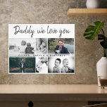 Far med Kids and Family Pappa 6 Collage Fototryck<br><div class="desc">Far med fotoutskrift för barn och Pappa i familjen. Samla 6 foton, far's namn med ett sött meddelande i ett trendig-skript och namn med barn som täcker över bilderna. Lägg till dina 6 favoritfoton i familjen. Söt keepy och en gåva till födelsedag, Far dag eller jul för en pappa, ny...</div>