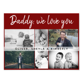 Far med Kids and Family Pappa Photo Collage Fototryck