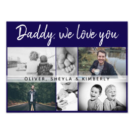Far med Kids and Family Pappa Photo Collage Fototryck