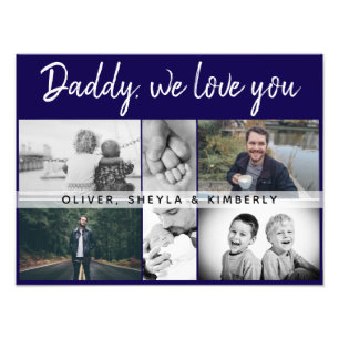 Far med Kids and Family Pappa Photo Collage Fototryck