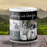 Far med Kids and Family Pappa Photo Collage Jumbo Mugg<br><div class="desc">Far med Kids och Pappa Photo Collage Giant Coffee Mugg. Samla 6 foton, far's namn med ett sött meddelande i ett trendig vitt skript och namn med barn som täcker över bilderna. Lägg till dina 6 favoritfoton i familjen. Söt keepy och en gåva till en födelsedag, Far dag eller jul...</div>
