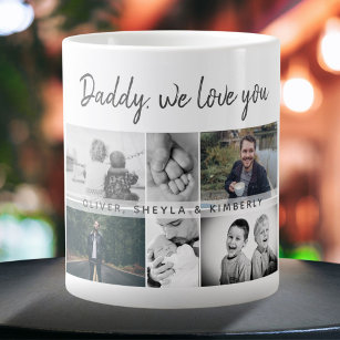 Far med Kids and Family Pappa Photo Collage Jumbo Mugg