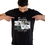 Far med Kids and Family Pappa Photo Collage T Shirt<br><div class="desc">Far med Kids och Family Pappa Photo Collage t-shirt. Samla 6 foton, far's namn med ett sött meddelande i ett trendig-skript och namn med barn som täcker över bilderna. Lägg till dina 6 favoritfoton i familjen. Söt keepy och en gåva till födelsedag, Far dag eller jul för en pappa, ny...</div>