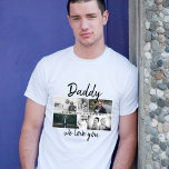 Far med Kids and Family Pappa Photo Collage T Shirt<br><div class="desc">Far med Kids och Family Pappa Photo Collage t-shirt. Samla 6 foton, far's namn med ett sött meddelande i ett trendig-skript och namn med barn som täcker över bilderna. Lägg till dina 6 favoritfoton i familjen. Söt keepy och en gåva till födelsedag, Far dag eller jul för en pappa, ny...</div>