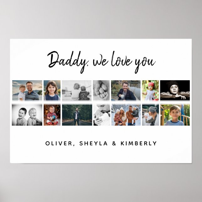 Far med Kids Family 14 Photo Collage Keepsak Poster (Framsidan)