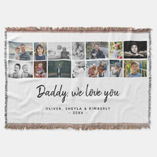 Far med Kids Family Pappa 14 Photo Collage Filt