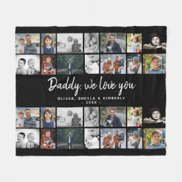 Far med Kids Family Pappa 14 Photo Collage Fleecefilt