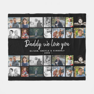 Far med Kids Family Pappa 14 Photo Collage Fleecefilt