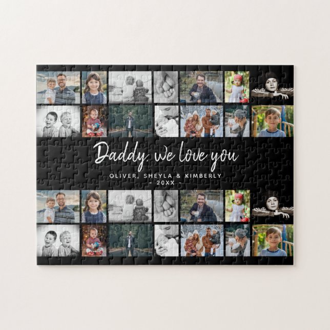 Far med Kids Family Pappa 14 Photo Collage Pussel (Horisontell)