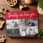 Far med Kids och Family Pappa 6 Photo Collage Pussel<br><div class="desc">Far med Kids och Family Pappa 6 Photo Collage puzzle. Samling med sex foton, far's namn med ett sött meddelande i ett trendig-skript och namn på barn som täcker över bilder. Lägg till dina 6 favoritfoton i familjen. Fint underhållande och en gåva till en födelsedag, Far dag eller jul för...</div>