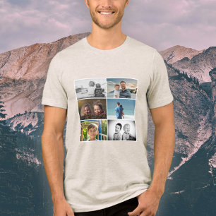 Far med Kids och Family Pappa 6 Photo Collage T Shirt