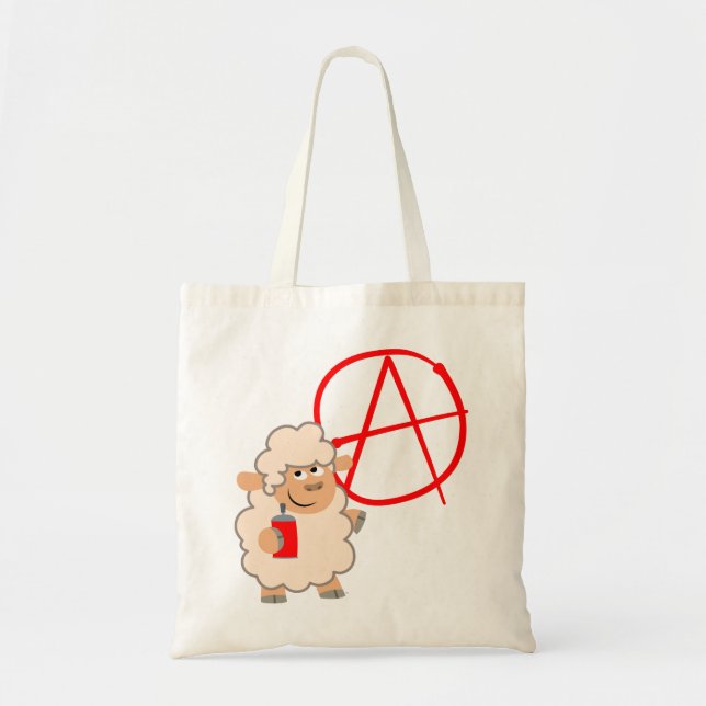 Får med Tecknad i cute Rebellious Bag Tygkasse (Framsidan)