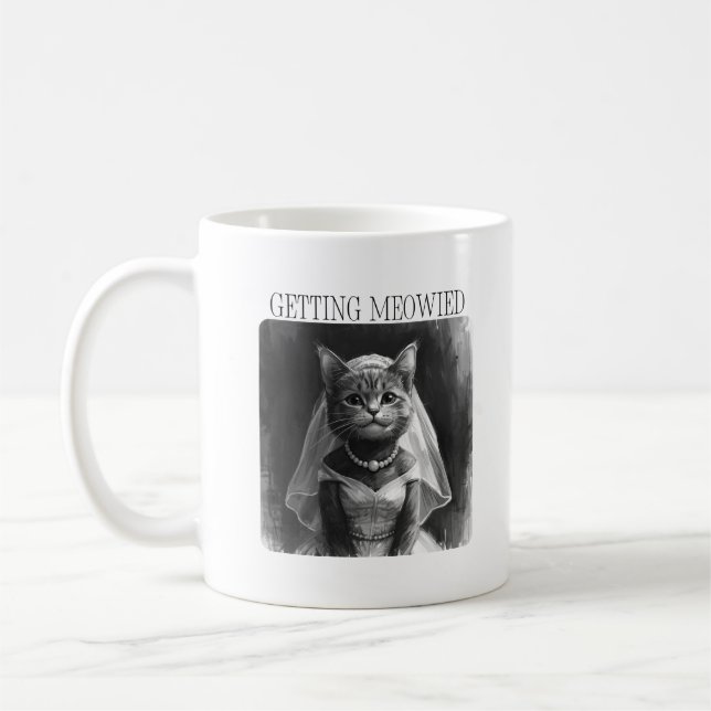 Får mig kattad – Rolig Sängkantsdesign Kaffemugg (Vänster)