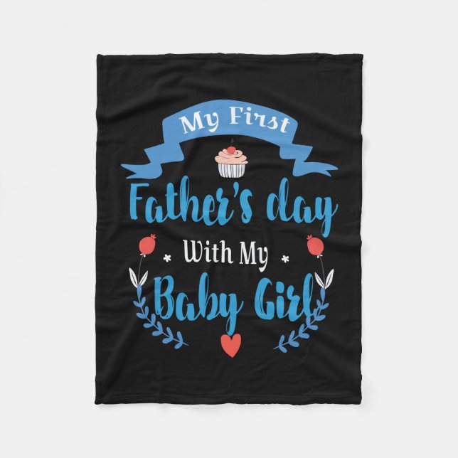 Far mitt första Fars dag med min Flicka Fleecefilt (Framsidan)