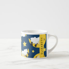 Får Mönster, får, får, Måne, ditt namn Espressomugg