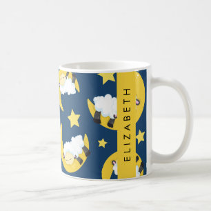Får Mönster, får, får, Måne, ditt namn Kaffemugg