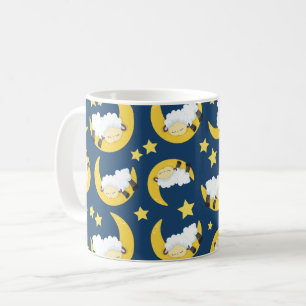Får, Mönster, sipprande får, Måne, stjärnor Kaffemugg