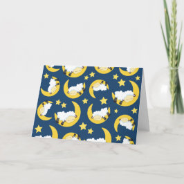 Får, Mönster, sipprande får, Måne, stjärnor Kort